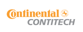 El logotipo de Continental Contitech es naranja y gris sobre un fondo blanco.