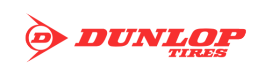 El logotipo de los neumáticos Dunlop es rojo sobre un fondo blanco.