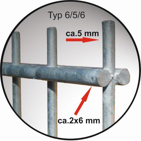 Abmessungen für die einen Stahlgitterzaun, Modell Leicht