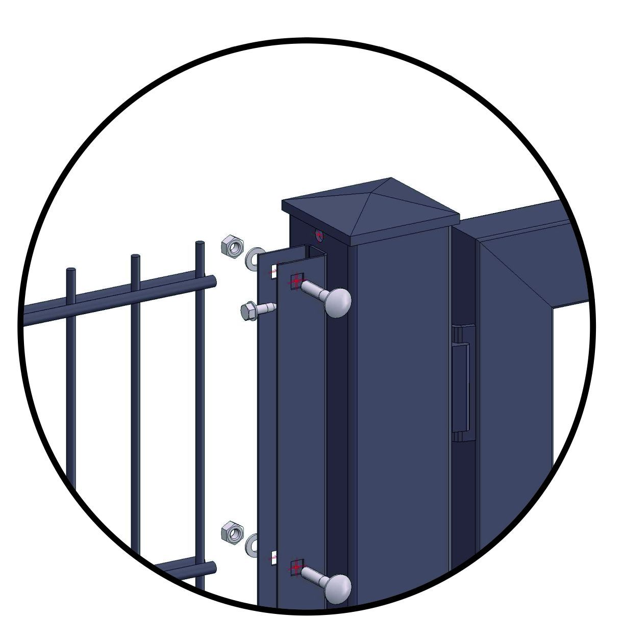 Detailansicht Zaunbefestigung