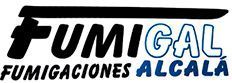 El logotipo de Fumigal Fumigaciones Alcalá es negro y azul sobre fondo blanco.