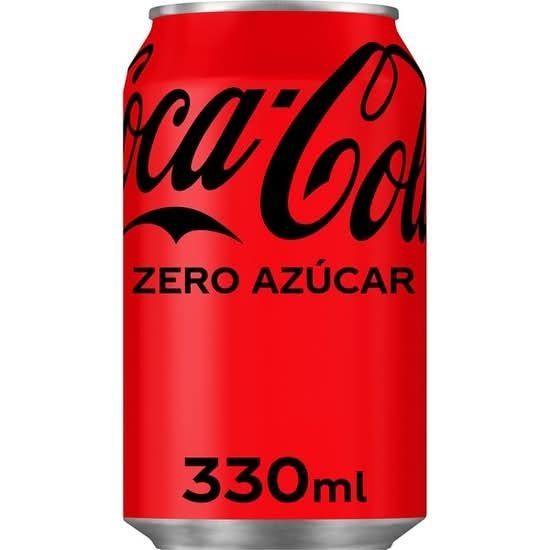 Lata de Coca‑Cola Zero Azúcar roja de 330 ml.