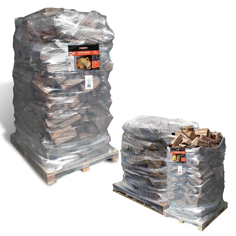 Bûches compressées premium Crépito®en palettes