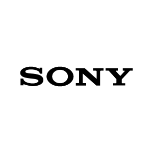El logotipo de Sony es blanco y negro sobre un fondo blanco.