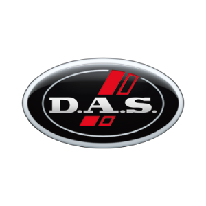 Un logotipo das negro y rojo sobre un fondo blanco