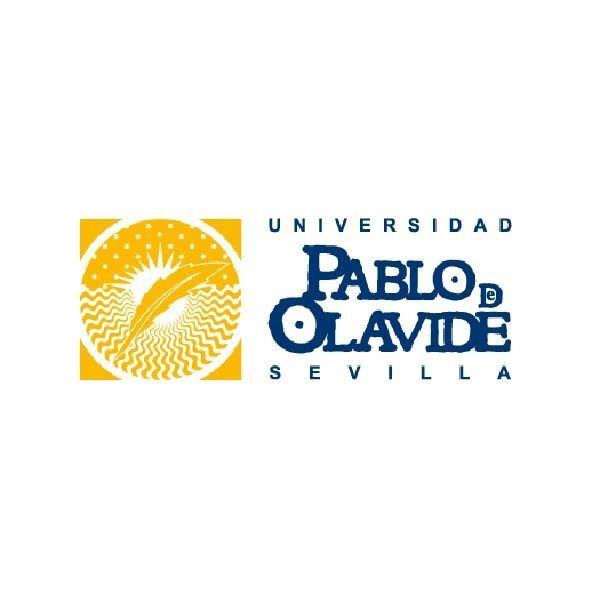 El logo de Pablo Olavide Sevilla es amarillo y azul.