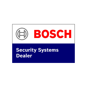 El logotipo de un distribuidor de sistemas de seguridad Bosch sobre un fondo blanco.