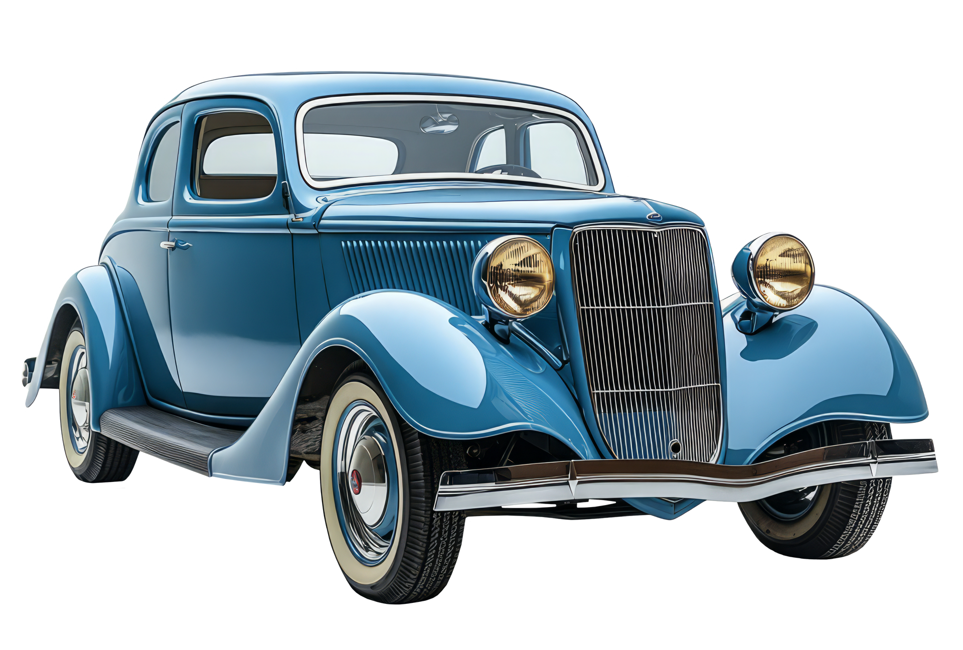 Une voiture ancienne bleue