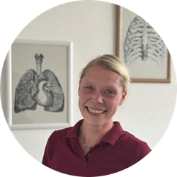 Die Silhouette in einem Kreis.