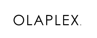 OLAPLEX-Logo in schwarzer Schrift auf weißem Hintergrund.