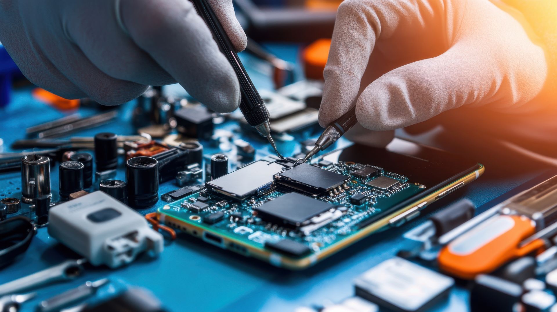 Une réparation de téléphone : gros plan sur les pièces