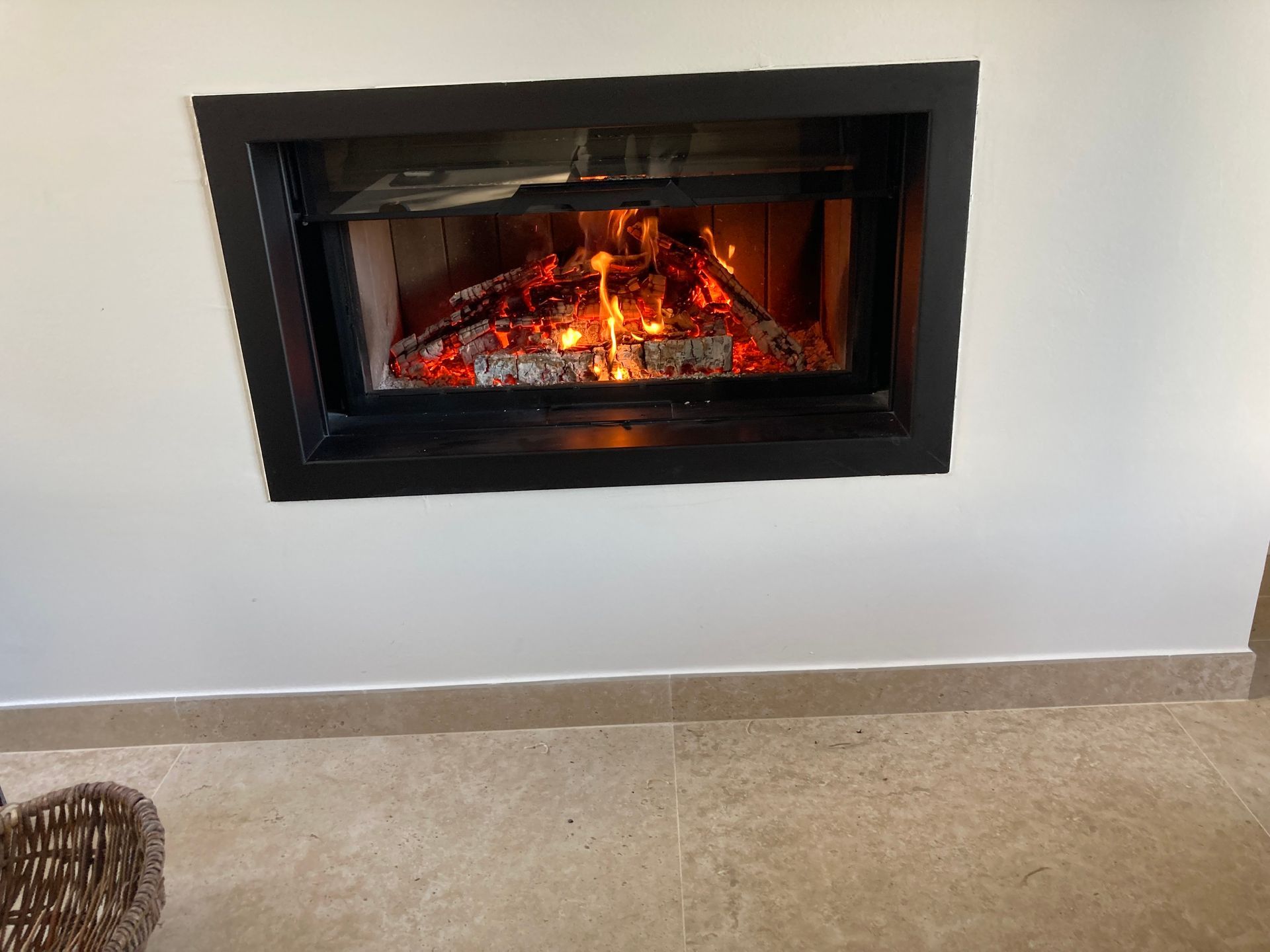 Feu dans une cheminée