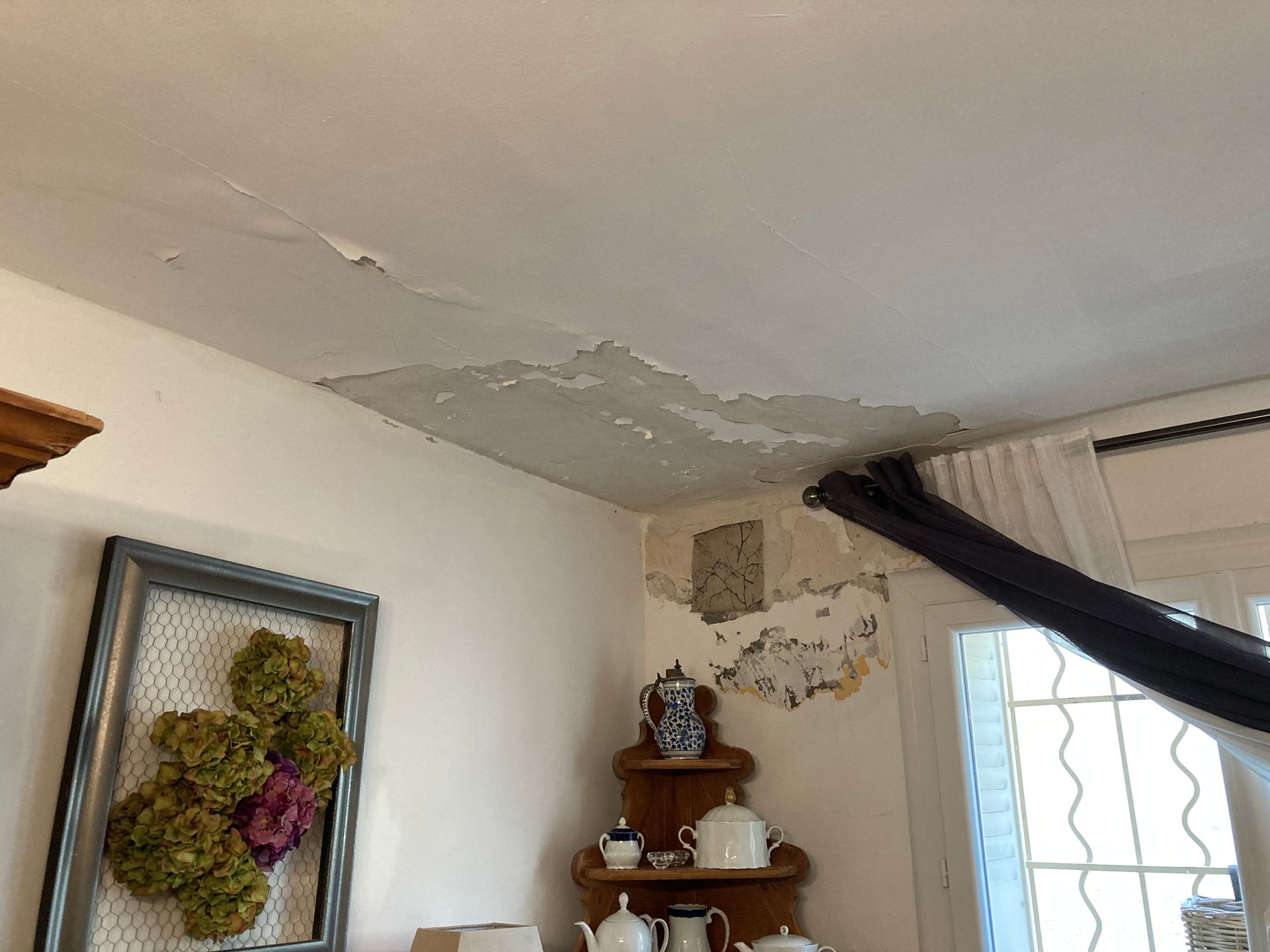 Moisissure au plafond d'une maison