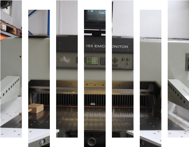 Machine de découpe de papier avec écran électronique.