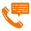 Kontaktsymbol mit Telefon und Sprechblase