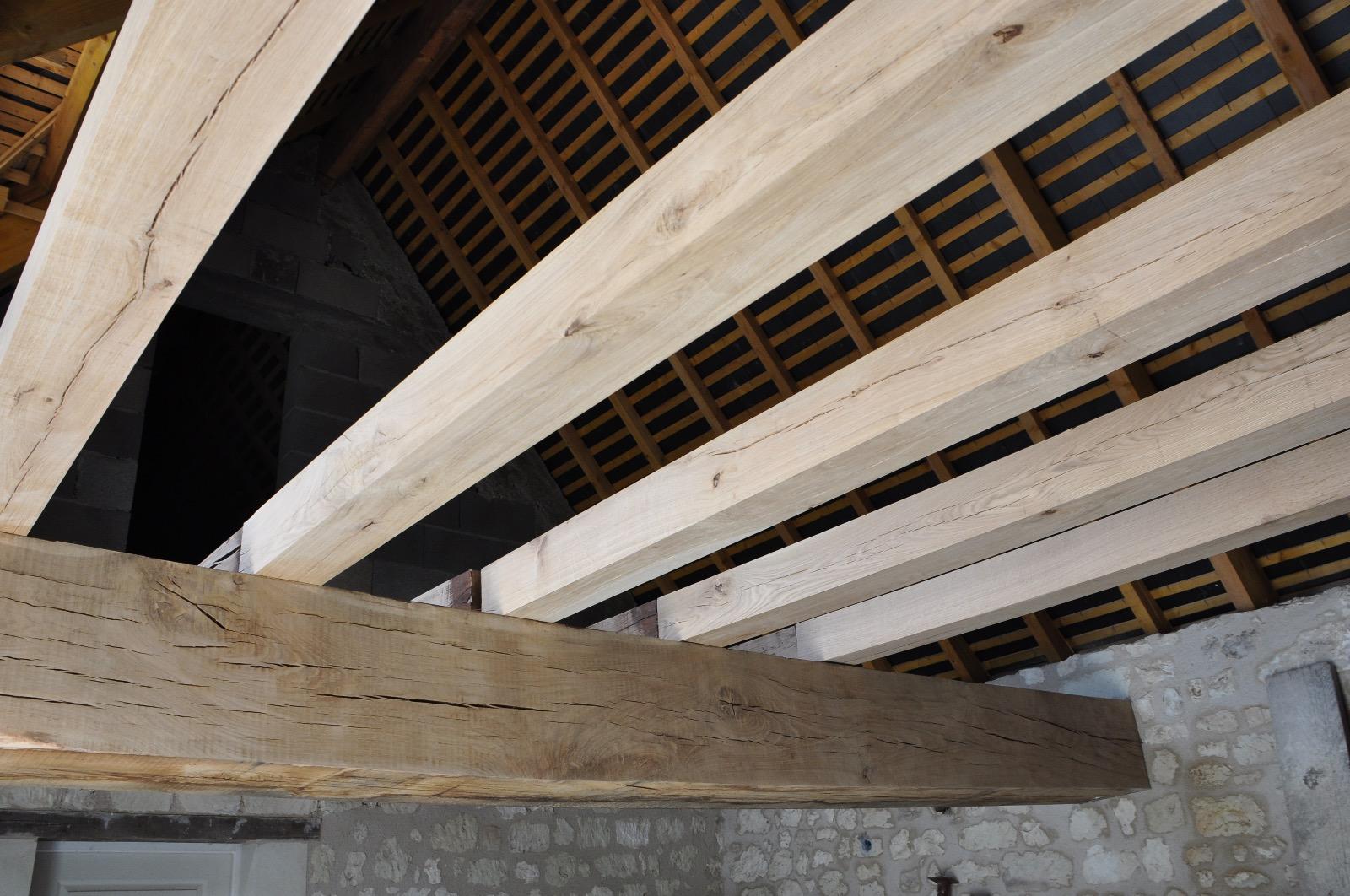 Solivage chêne à Bourgueil.