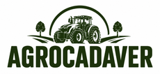 Logotipo de AGROCADAVER con un tractor verde, &aacute;rboles y l&iacute;neas curvas sobre un texto verde en negrita