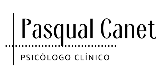 Un logotipo en blanco y negro para el psicólogo clínico Pasqual Canet.