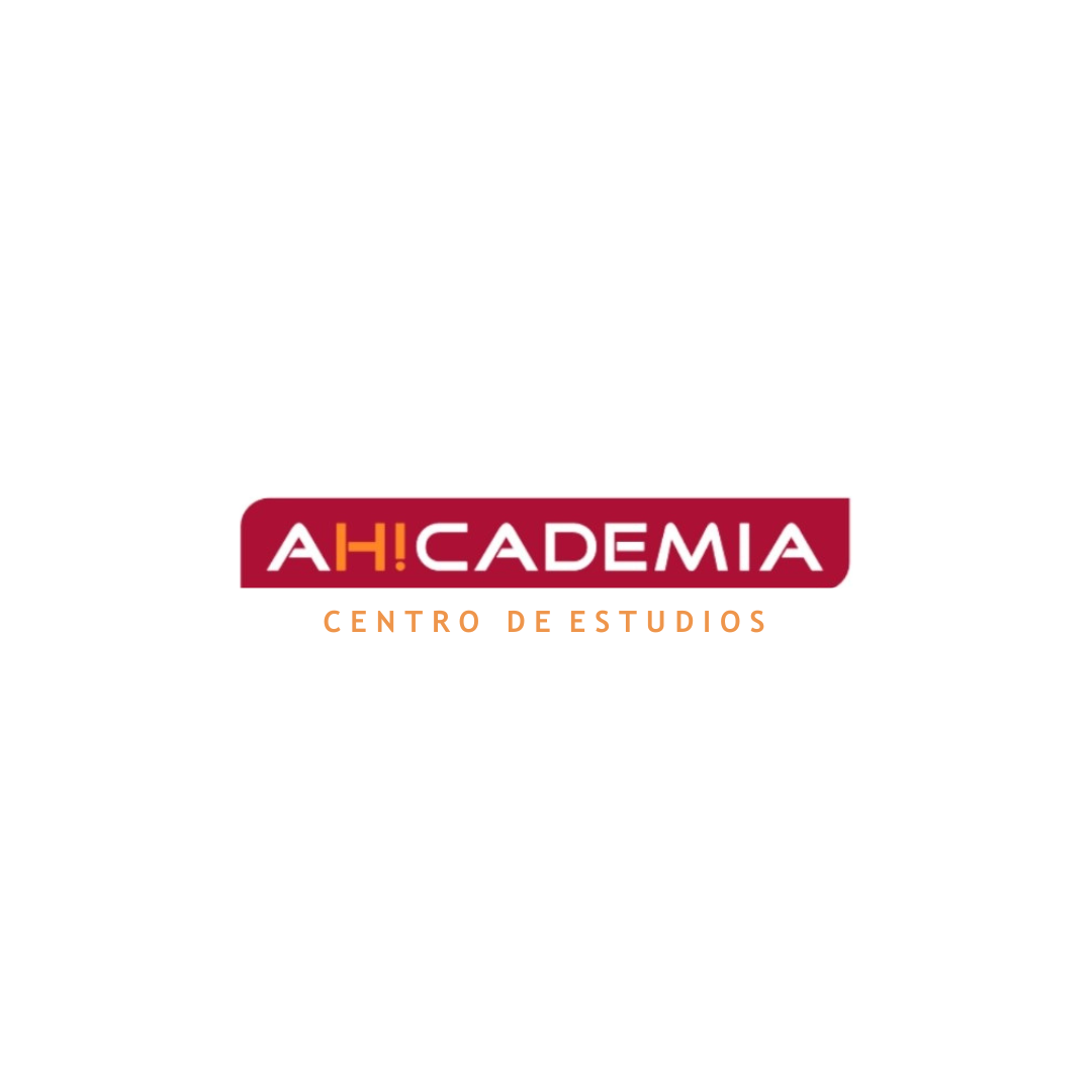 Logotipo de AH!CADEMIA: rectángulo rojo con el texto blanco