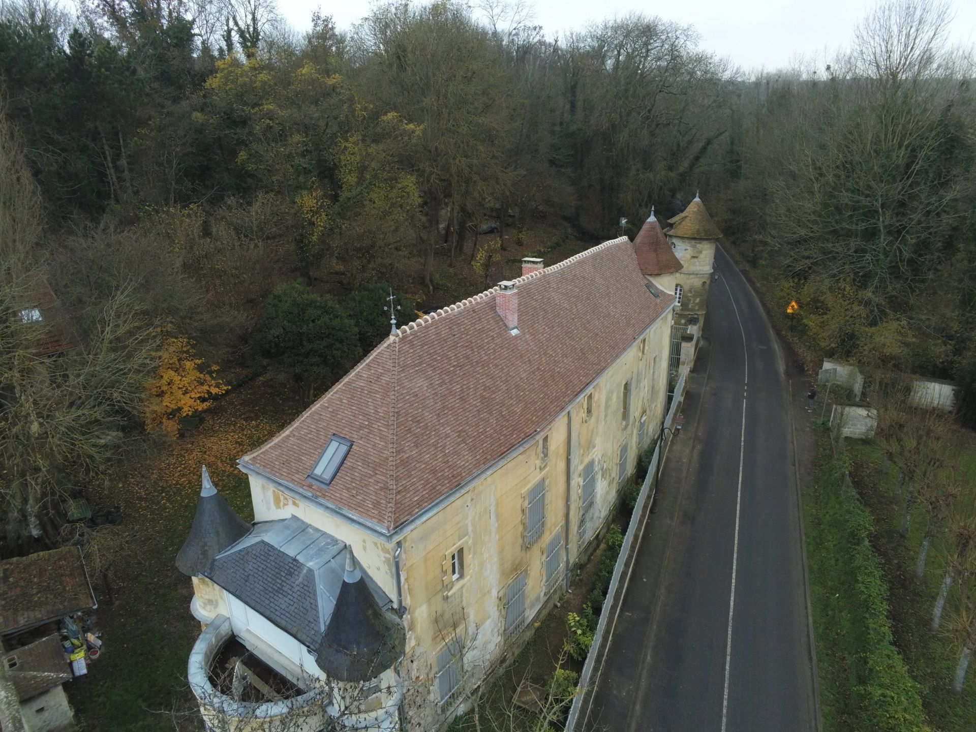 Toiture d'un manoir