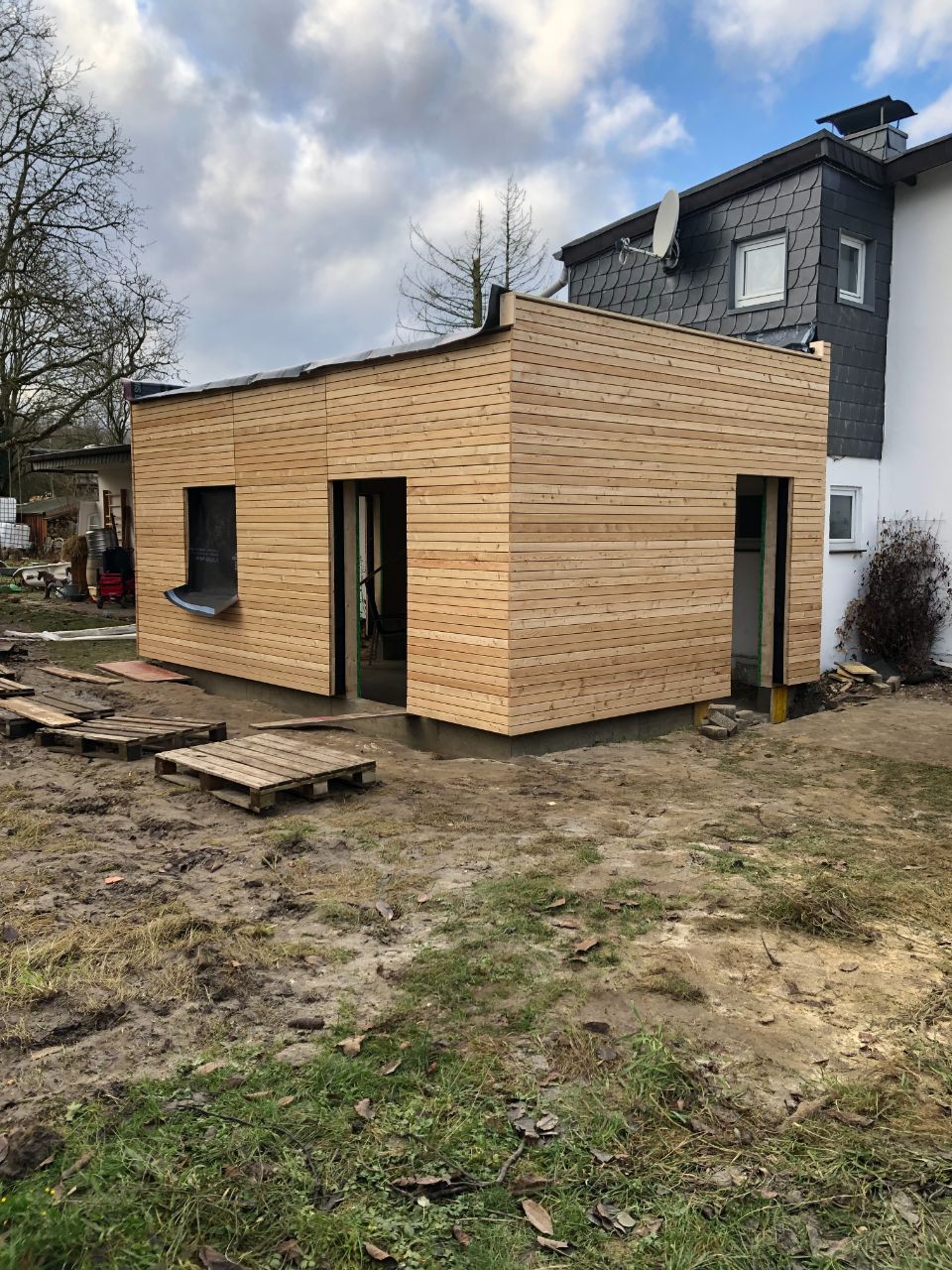 Holzschuppen, gebaut von der Firma Schotten Klaus