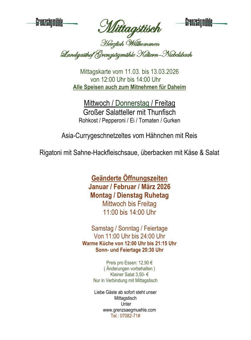 Mittagstisch Grenzsägmühle