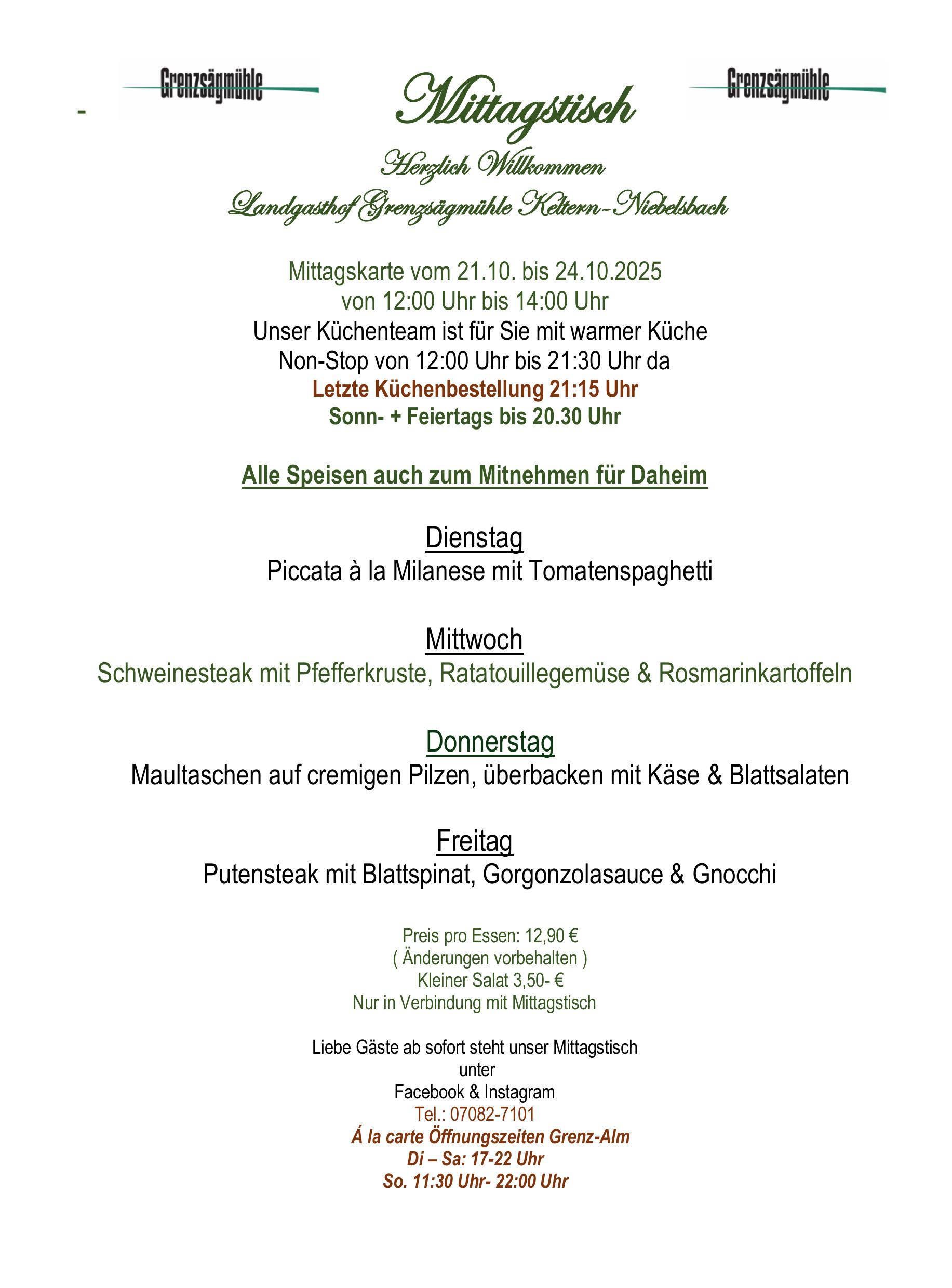 Mittagstisch Grenzsägmühle