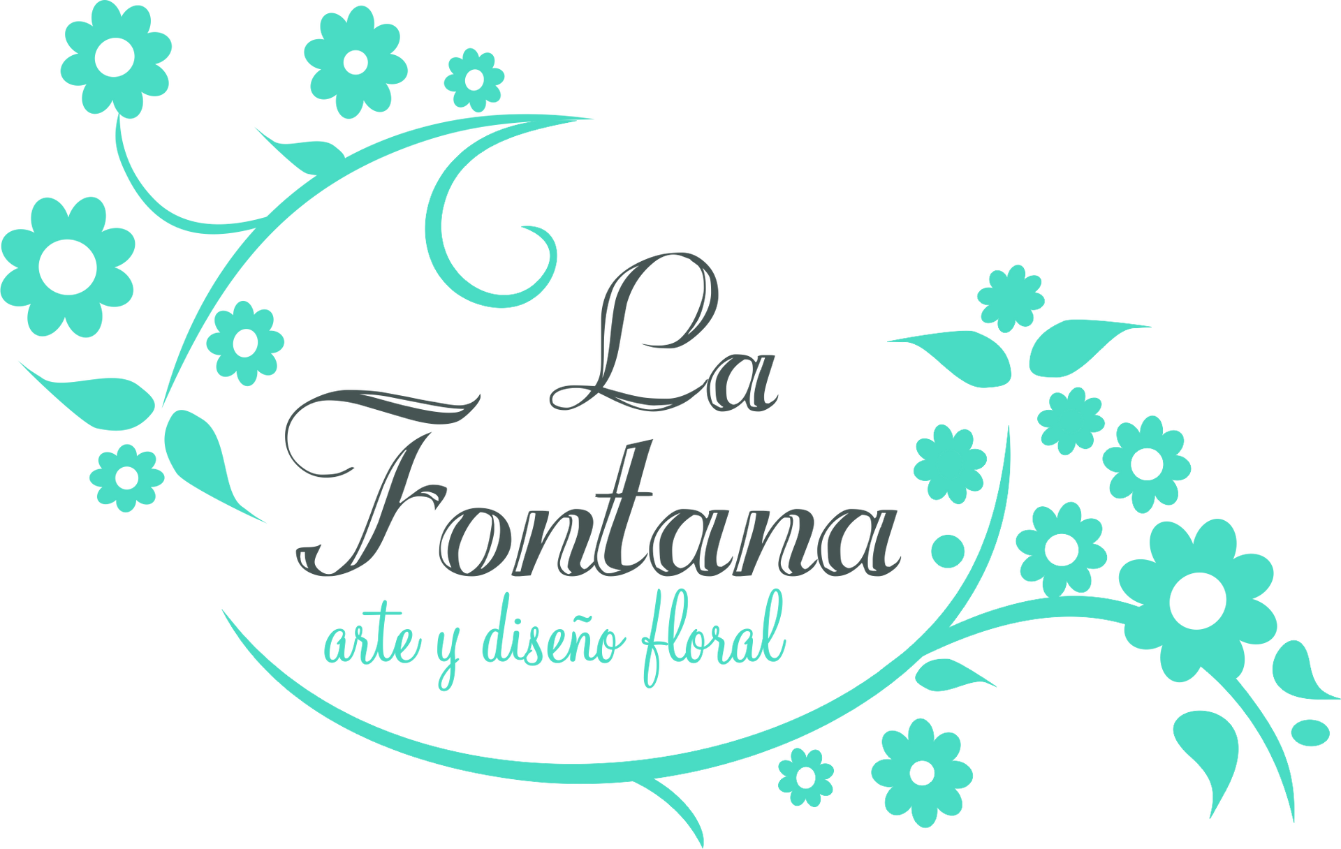 A logo for la fontana arte y diseno floral