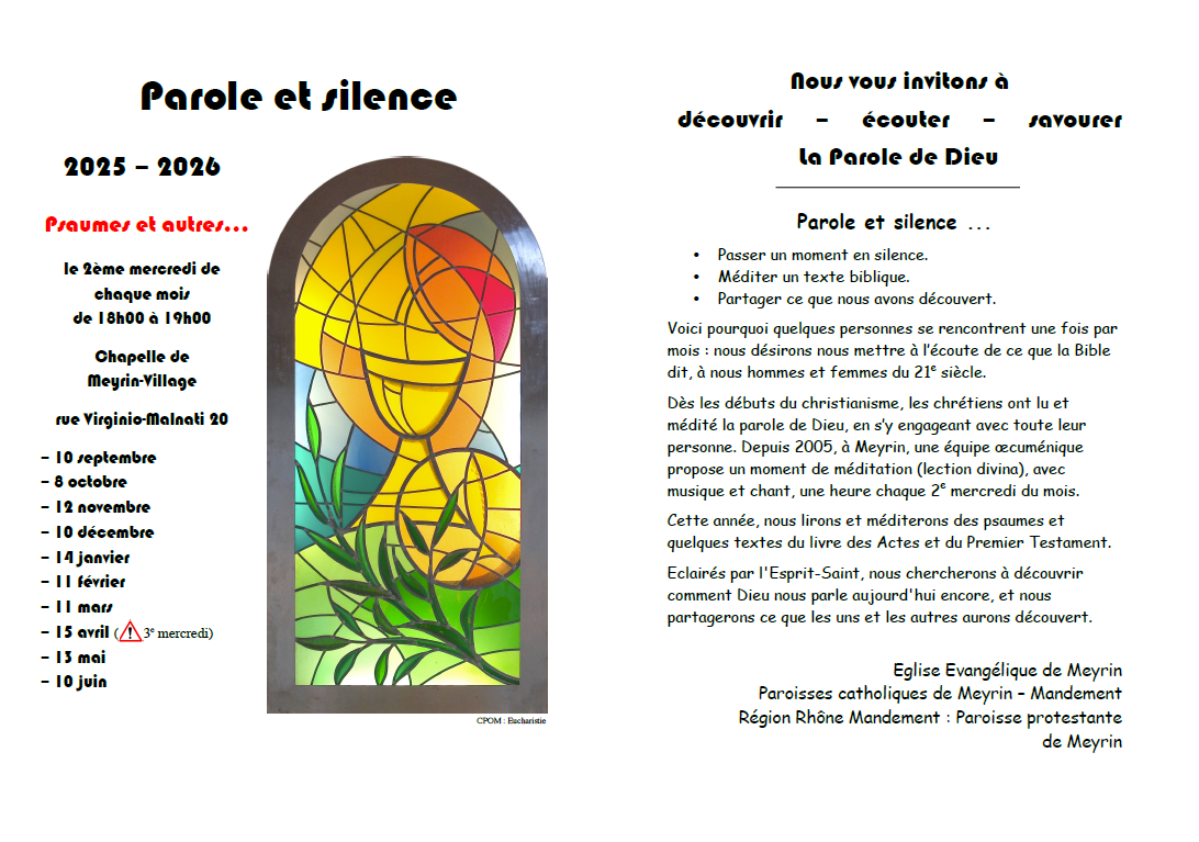 Unit� Paroissiale de Meyrin-Mandement