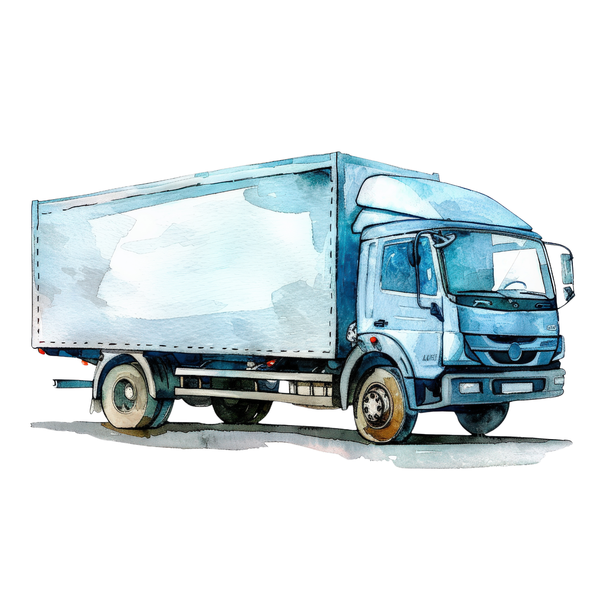 Dessin aquarelle camion