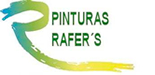 El logotipo de Pintura Rafer es una pincelada verde y amarilla.