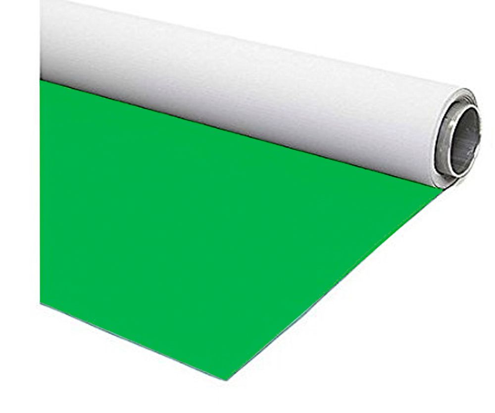 Fondo de pantalla verde enrollado. Fondo blanco y superficie verde.