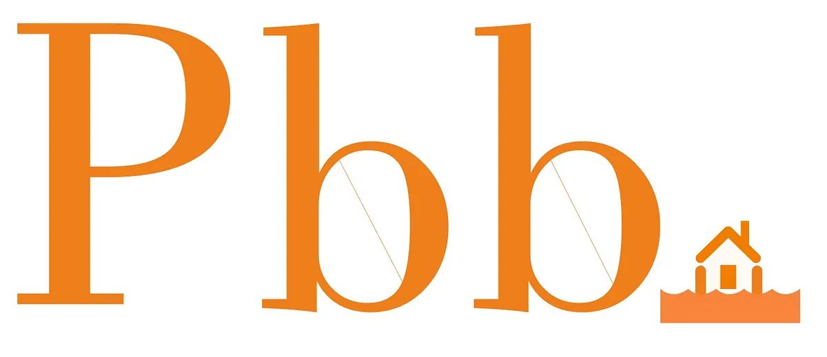 Un logotipo para una empresa llamada pbb con una casa en el medio.
