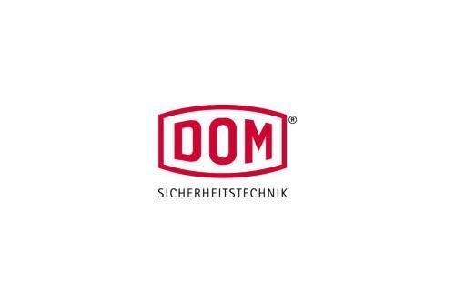 DOM Sicherheitstechnik logo in red on a white background