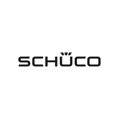 SCHÜCO-Logo in Schwarz auf weißem Hintergrund