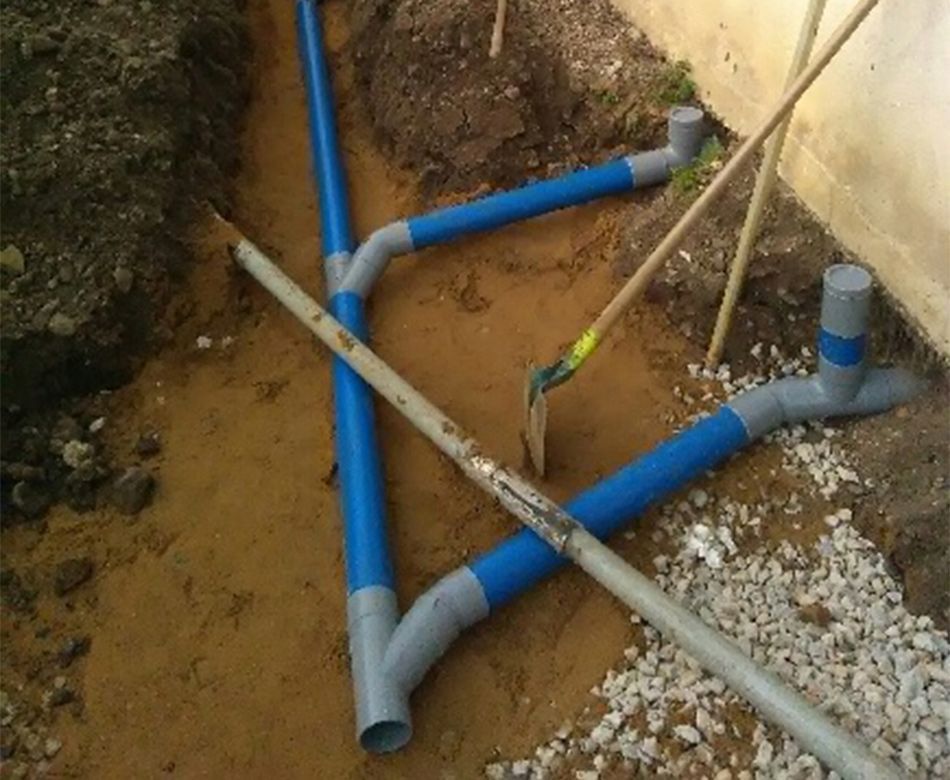 Tuyauterie d'un réseau d'assainissement individuel