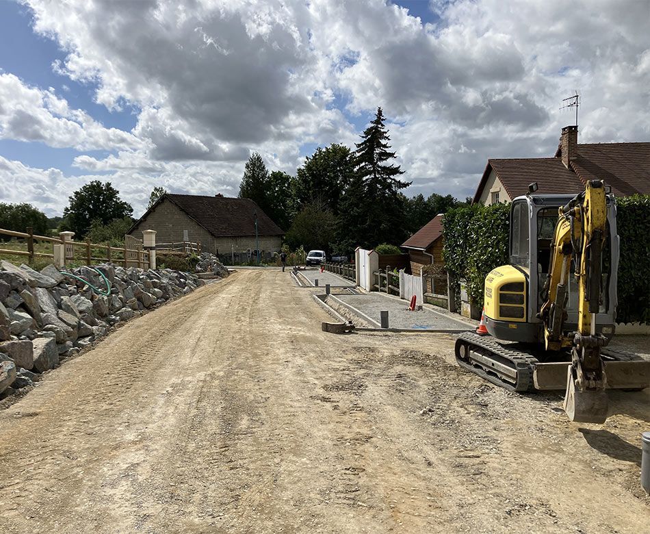 Travaux d'aménagement urbain réalisés par la société Bezard TP