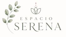 Logotipo con hojas verdes y loto sobre las palabras “ESPACIO SERENA” sobre un fondo blanco.