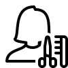 Un icono en blanco y negro de una persona que lleva un casco y unas tijeras.