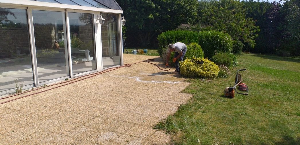 Après le nettoyage de terrasse