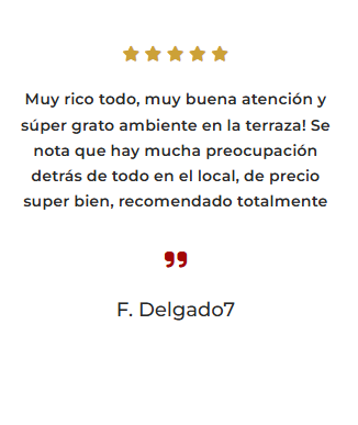 Una captura de pantalla de una reseña de f. delgado7