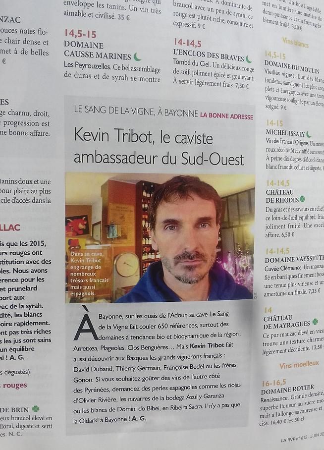 Article sur Kevin Tribot