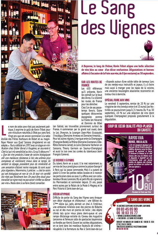 Article Le Sang des Vignes