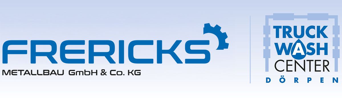 Ein blaues Logo für Frericks Truck Wash Center