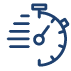 Icône de chronomètre bleue avec flèche circulaire, suggérant le temps ou la planification.