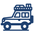 Icône d'ambulance bleue avec gyrophares et croix médicale