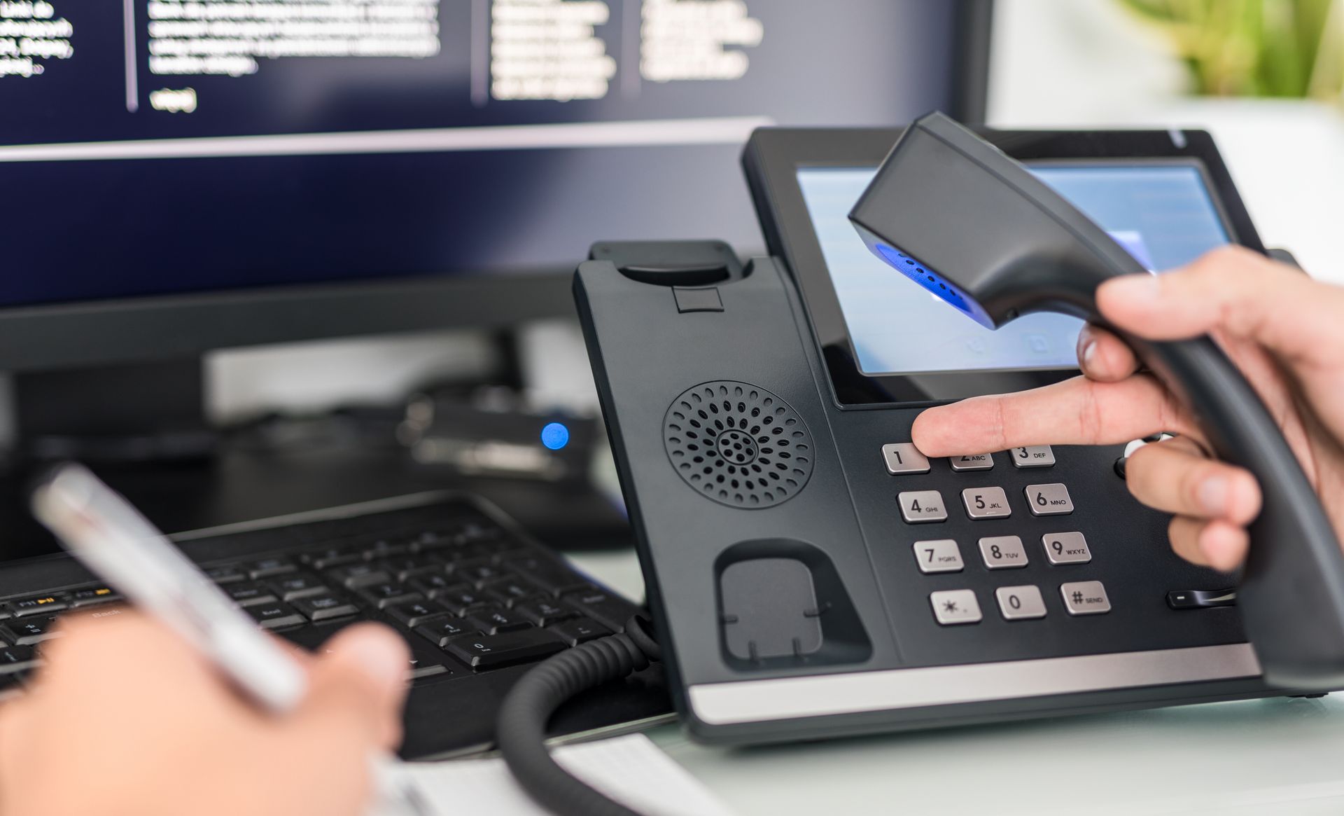 Photo d'un téléphone de bureau