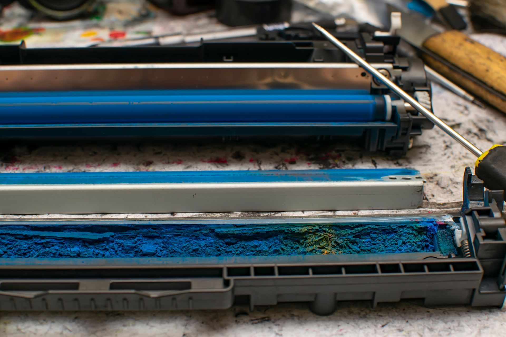 Photo d'un toner ouvert
