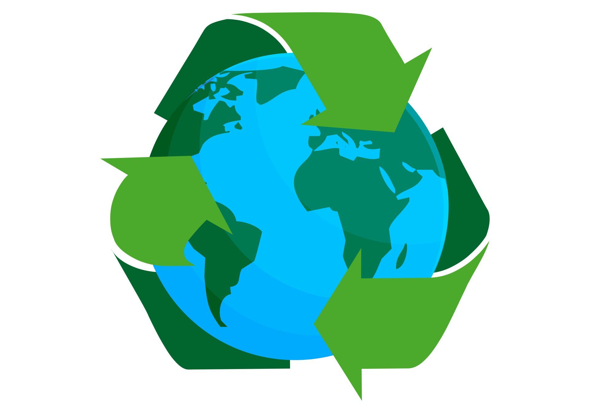 Planète et logo recyclage