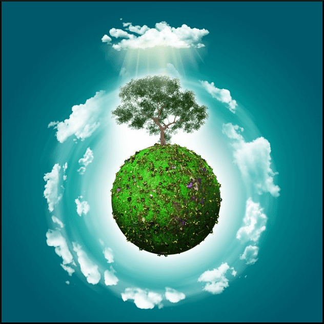 Planète avec un arbre